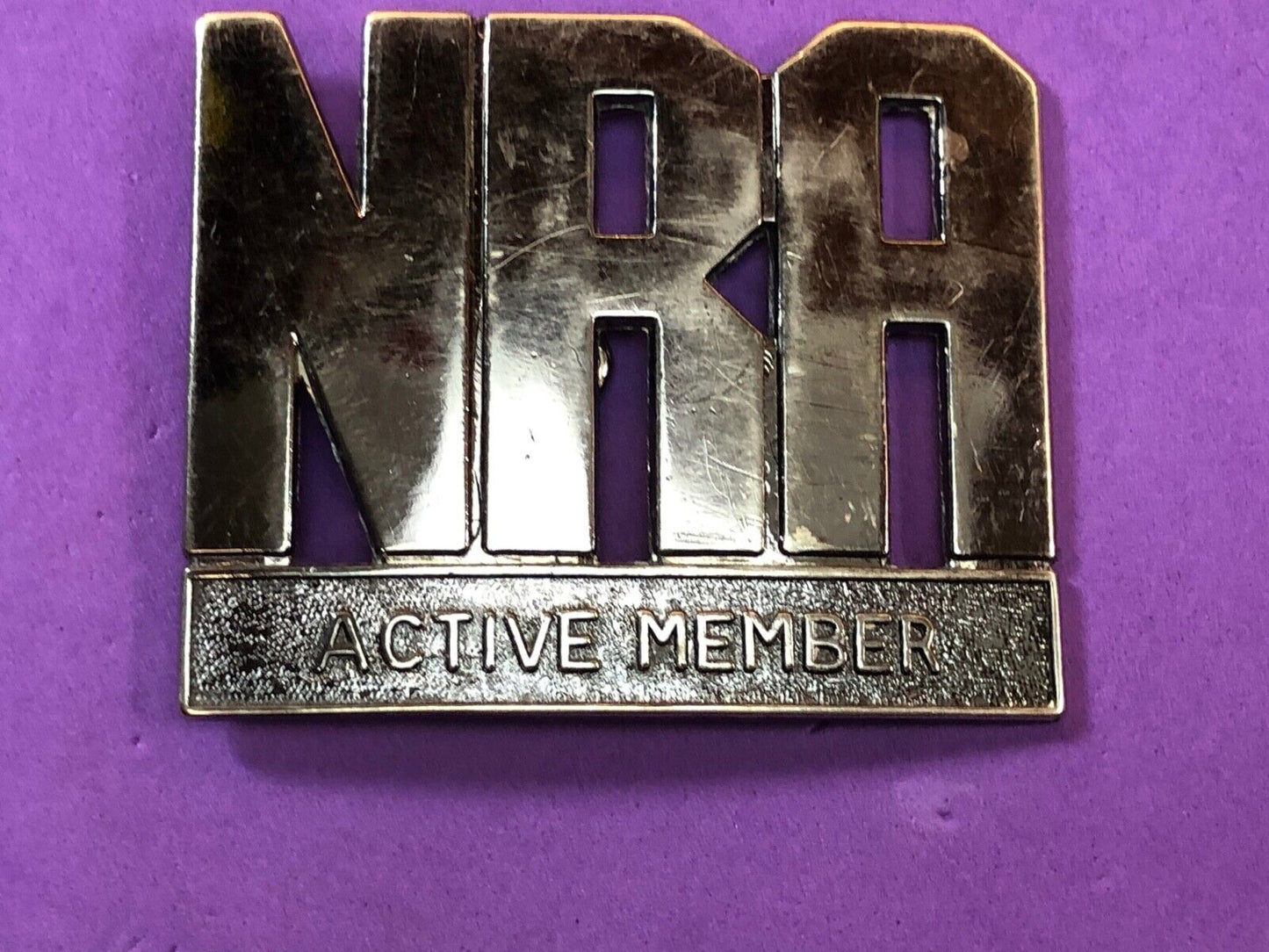 90s National Rifle Association Active Member Gun Nra Belt Buckle
