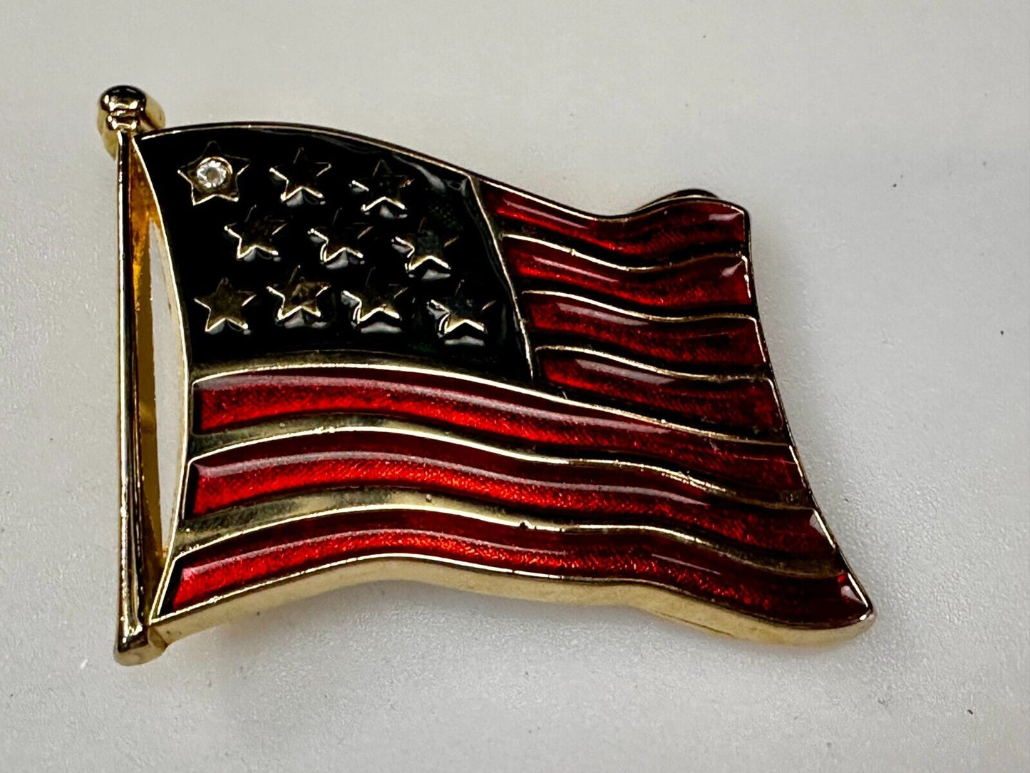 American Flag USA Stars and Stripe Enameled Patriotic United States Belt Buckle