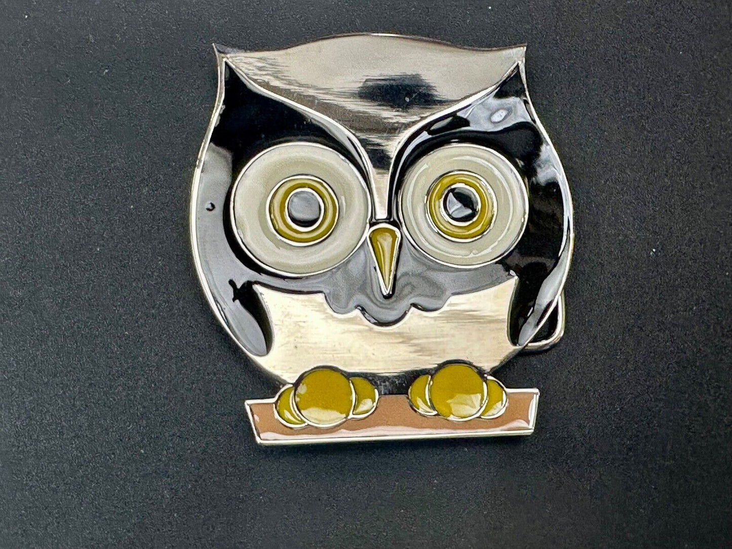 Adorable Perched OWL - Big Eyed Animal Lovers cutout belt buckle