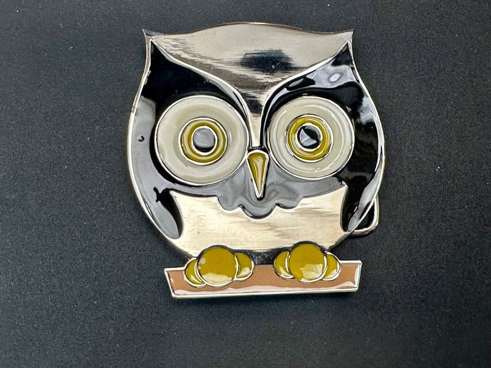 Adorable Perched OWL - Big Eyed Animal Lovers cutout belt buckle