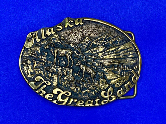 Vintage Alaska The Great Land Limited Belt Buckle  By Alaska Frontier Arts Ltd