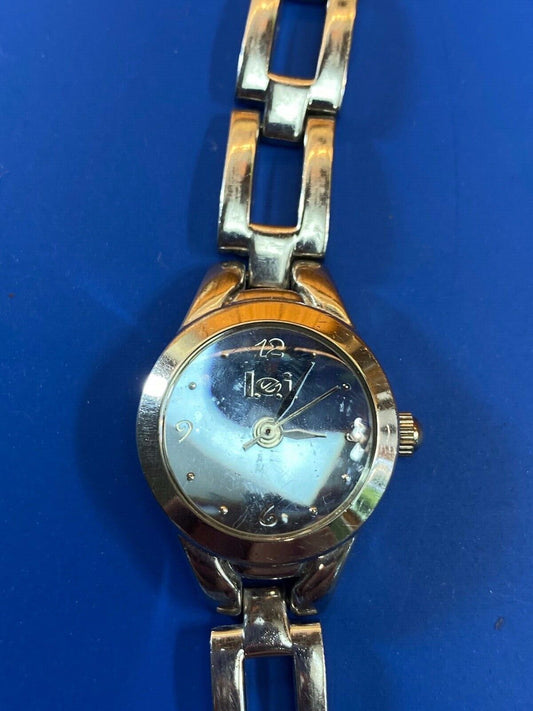 Beautiful silver tone LEI women's watch - new battery, working well! 