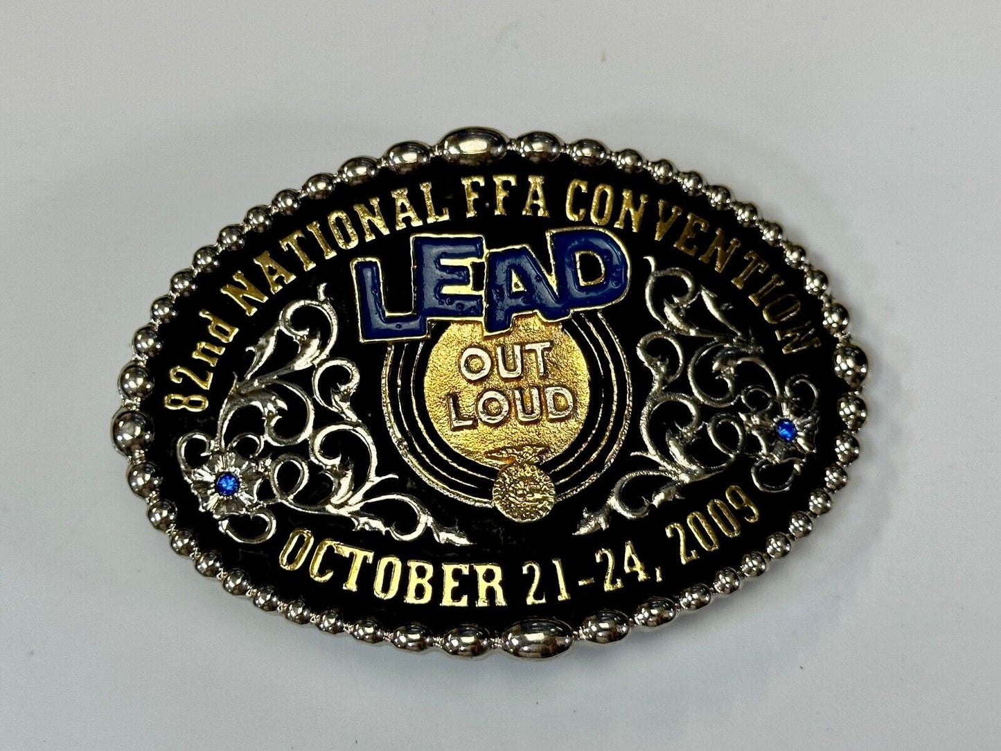 82nd Farmers FFA Convention LEAD OUT Loud 2009 Montana Silversmiths belt buckle