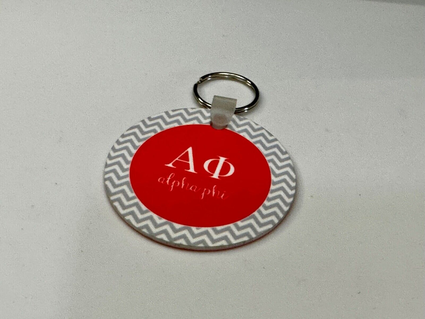 Alpha Phi Sorority Custom Holliday Round Keychain - Key Ring Chain