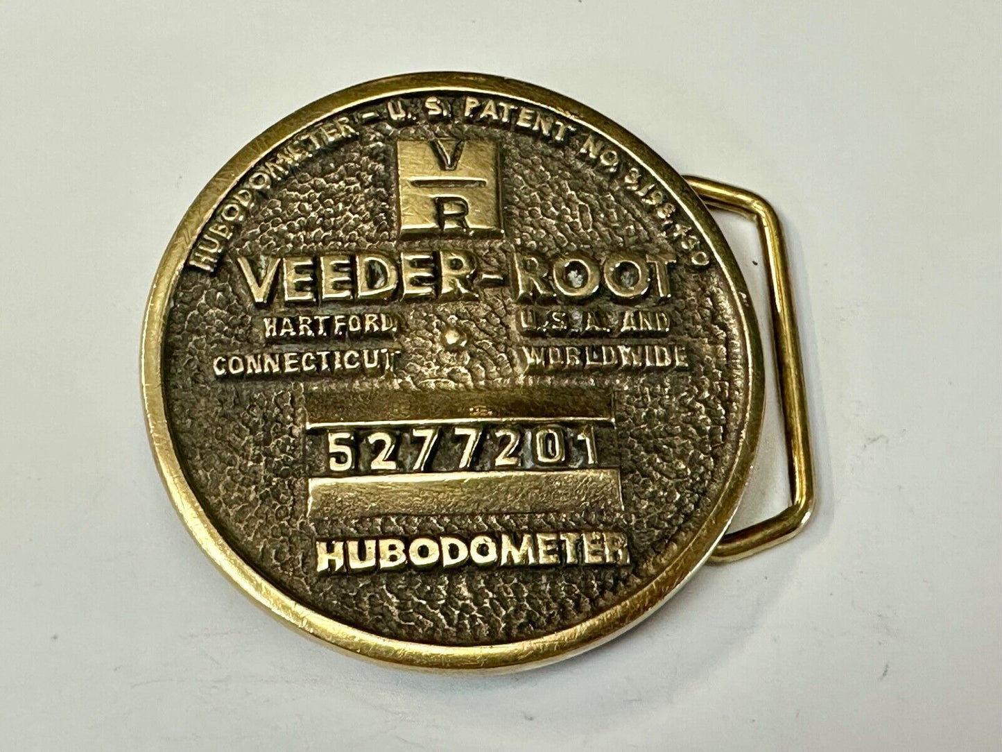 VEEDER-ROOT WHEEL END HUBODOMETERS Belt Buckle By Paul Rollins Associates