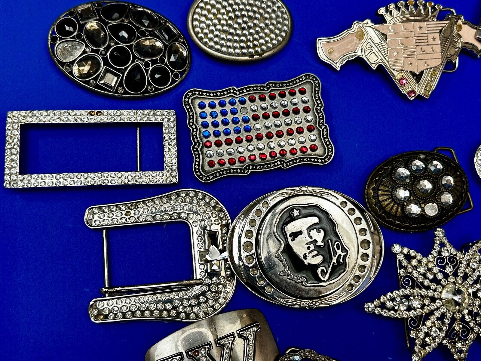 21 Bulk Lot Junk Drawer Grab Bag of REPAIR Belt Buckle - Missing Rhinestone's