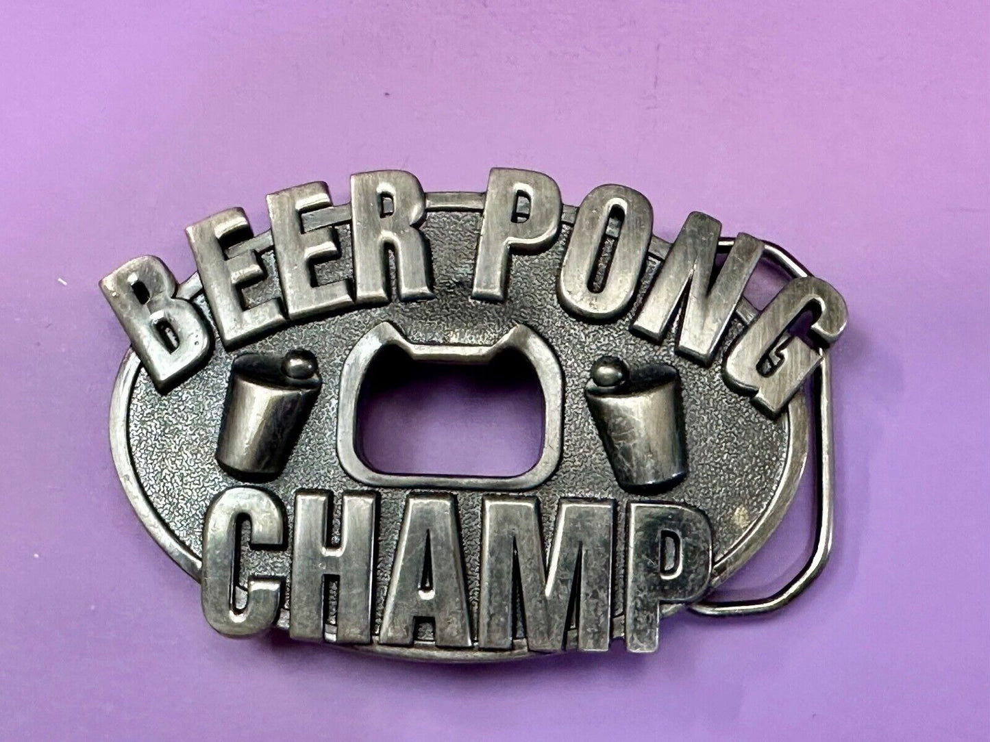 Beer Pong Champ Champion Bottle Opener And Belt Buckle by Kalan