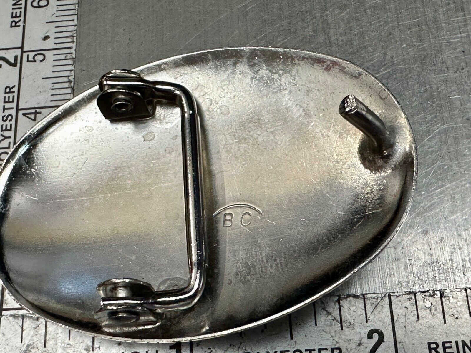 BC - Vintage B Cayaditto Zuni Bear Claw oval Belt Buckle