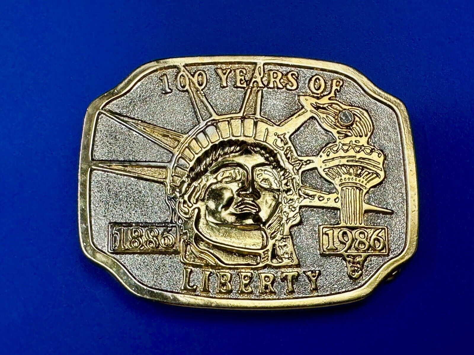 100 Years of Liberty  - NYC statue of Lady Liberty Souvenir belt buckle