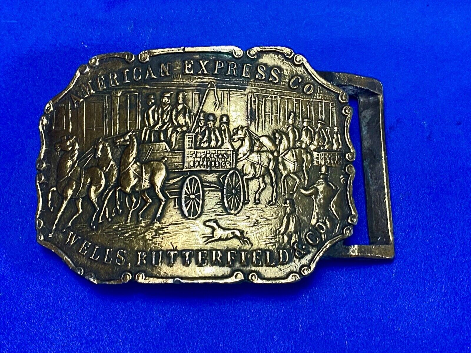 American Express Co Wells Butterfield & Co Vintage belt buckle marked NYC