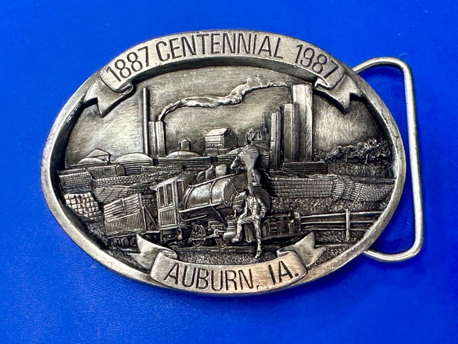 AUBURN IOWA 1887 CENTENNIAL CELEBRATION VINTAGE BELT BUCKLE