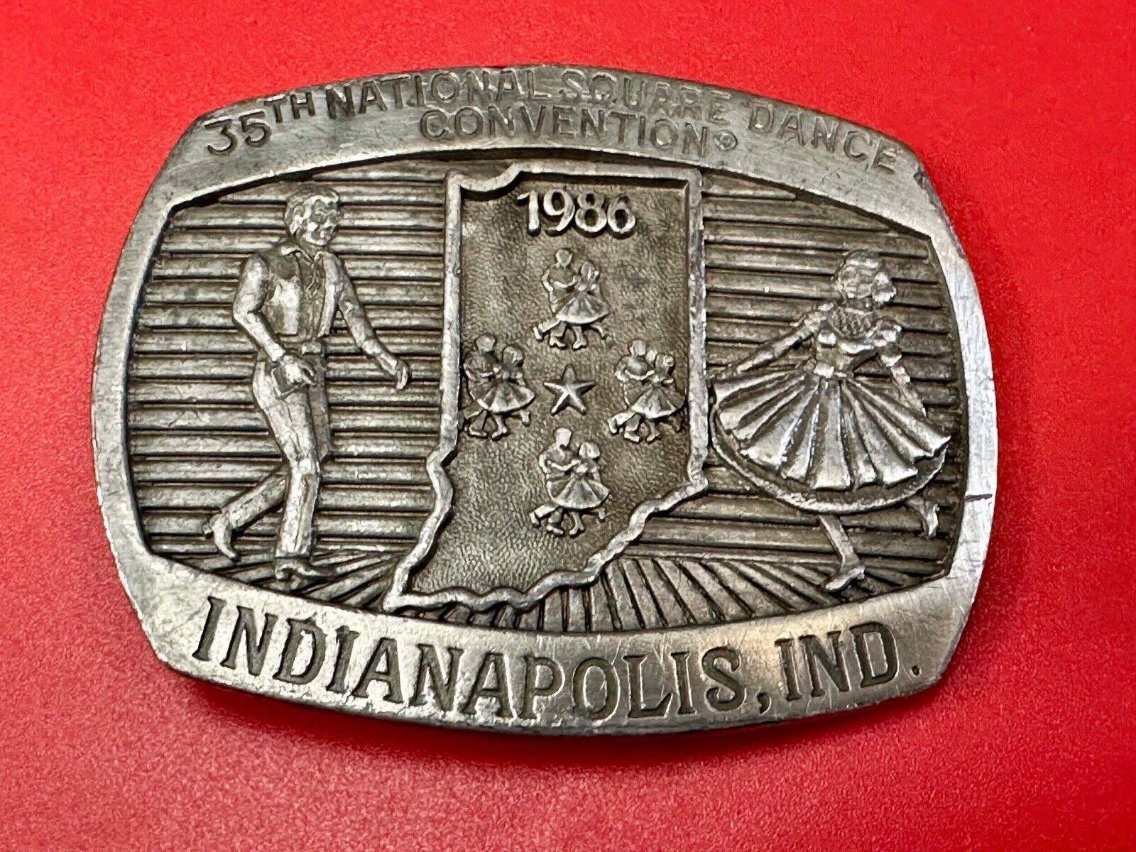 35th National Square Dance Convention 1986 Indianapolis IN Vintage belt buckle