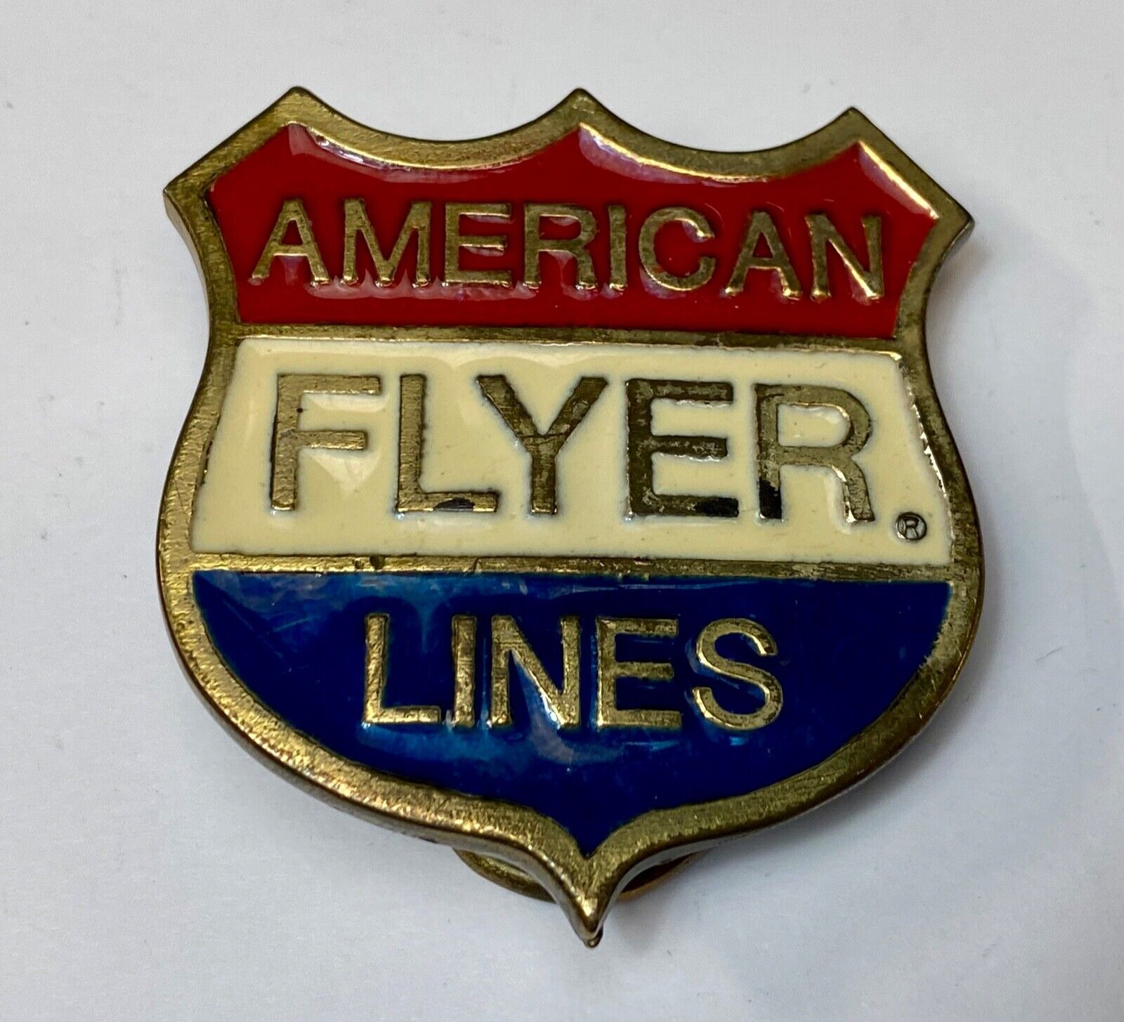 American Flyer Lines Train Locomotive Badge shaped great American belt buckle