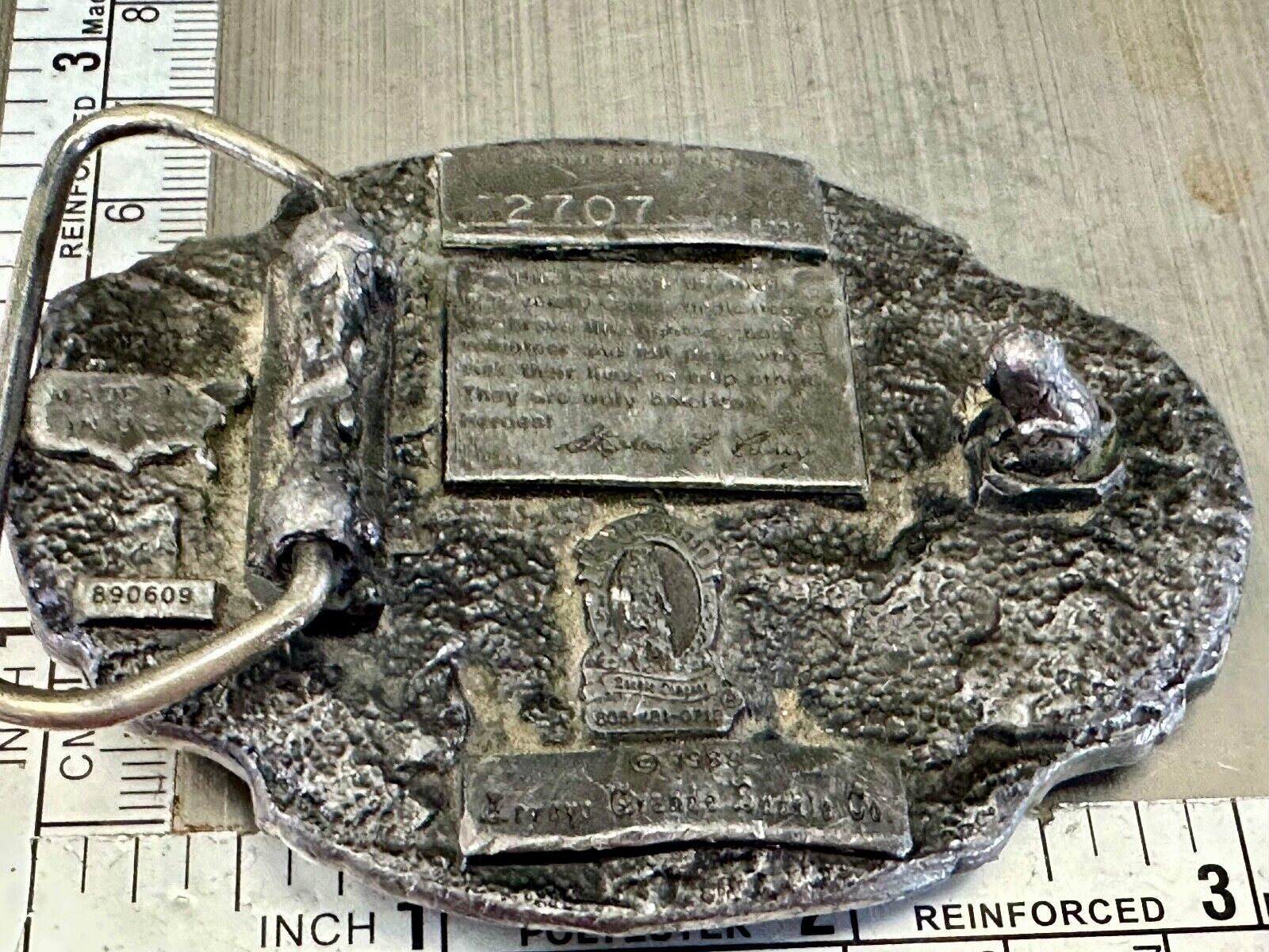 American Fire Fighter Commemorative Hook & Latter Arroyo Grande belt buckle