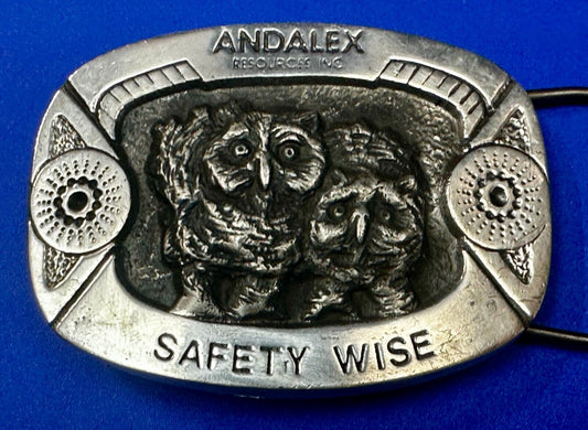Andalex Resources Inc Safety Wise Night Owl Vintage Gary Prazen Belt Buckle