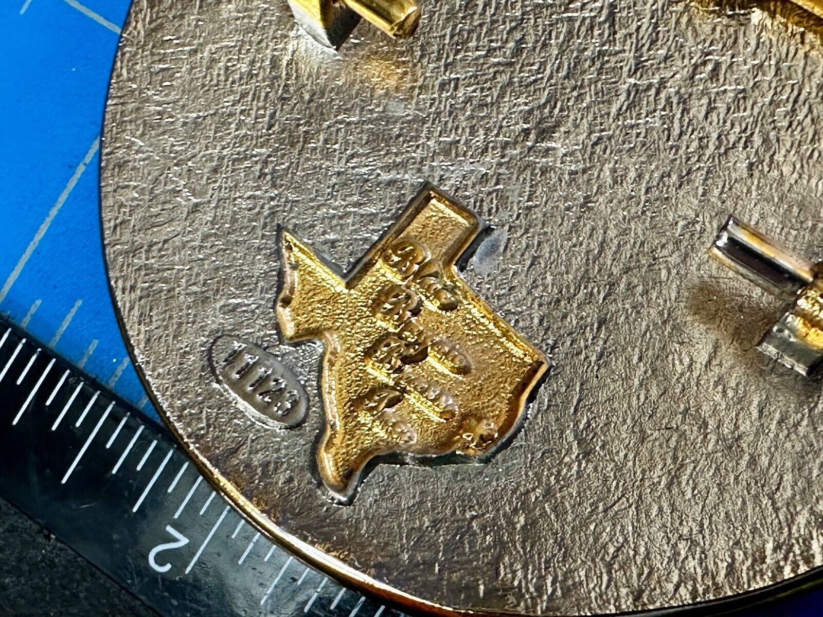 UA Company Logo Floral Flower Design Gold & Silver Tone Vintage Belt Buckle