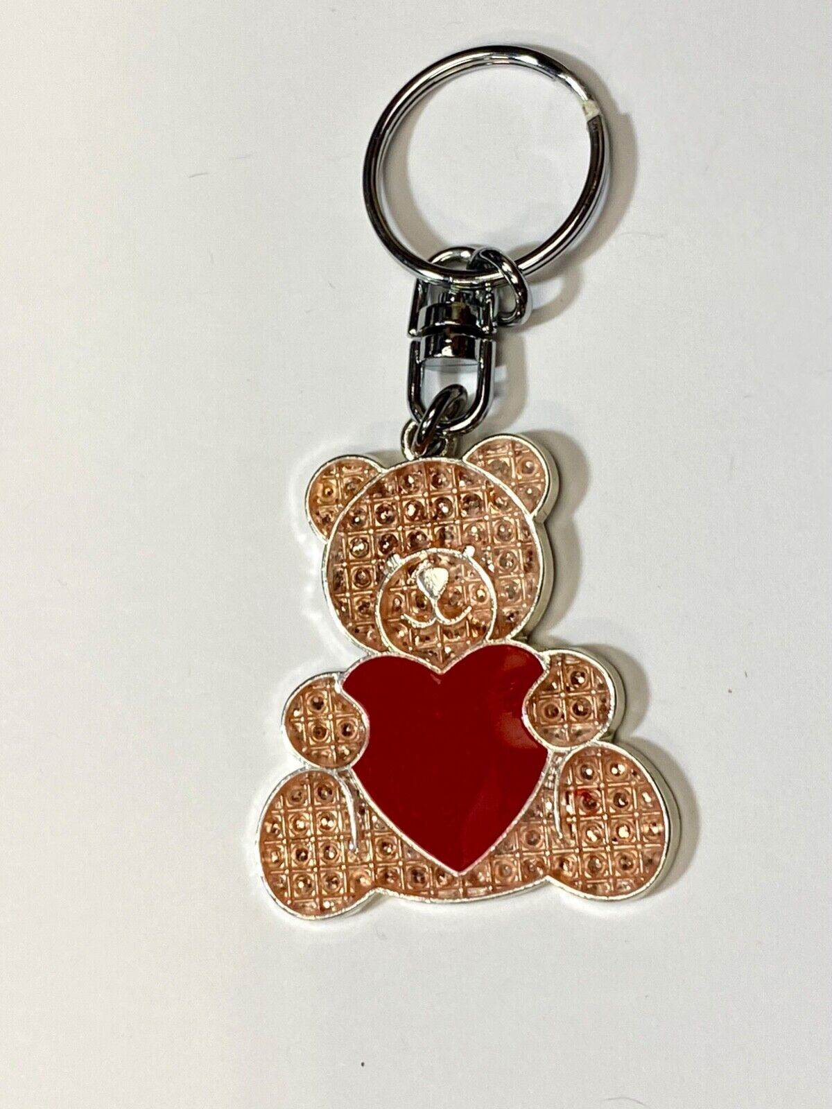 Adorable Teddy Bear holding Red Heart - Love Keychain - Key Ring Chain