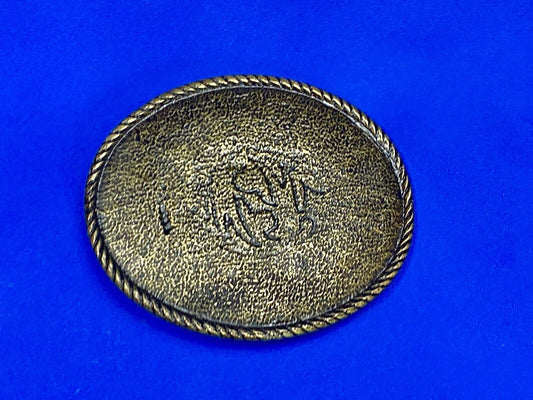Unknown Markings On Brass Tone Rope Boarder Belt Buckle  - Project?