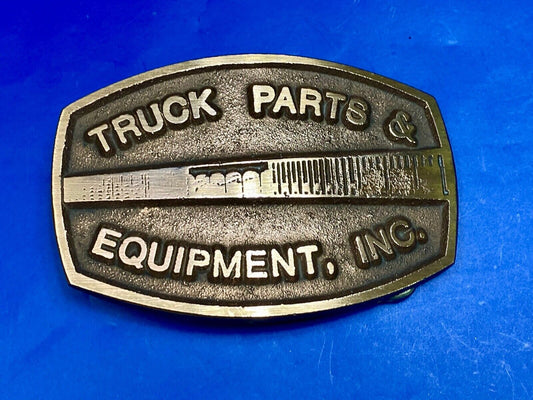 Truck Parts And Equipment Vintage Brass Tone? Belt Buckle