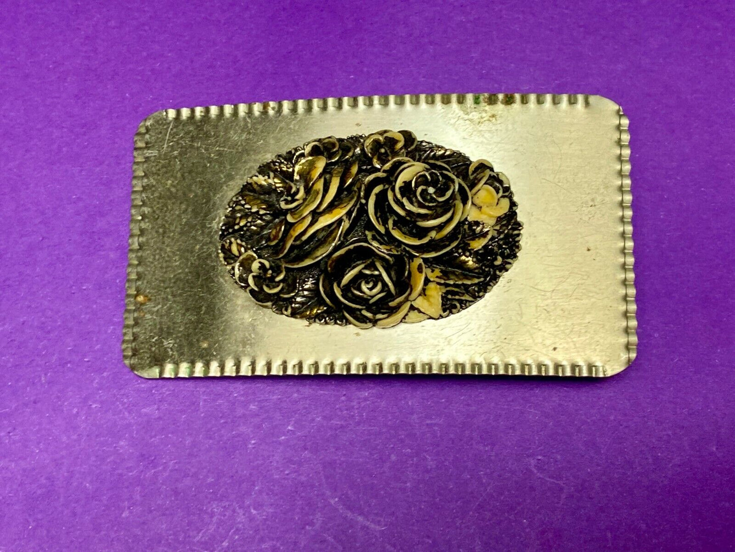 Antique Flower Theme Belt Buckle To Repair!