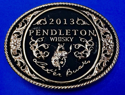2013 Pendleton Whiskey Let'er Buck Rodeo Cowboy Montana Silversmiths Belt Buckle