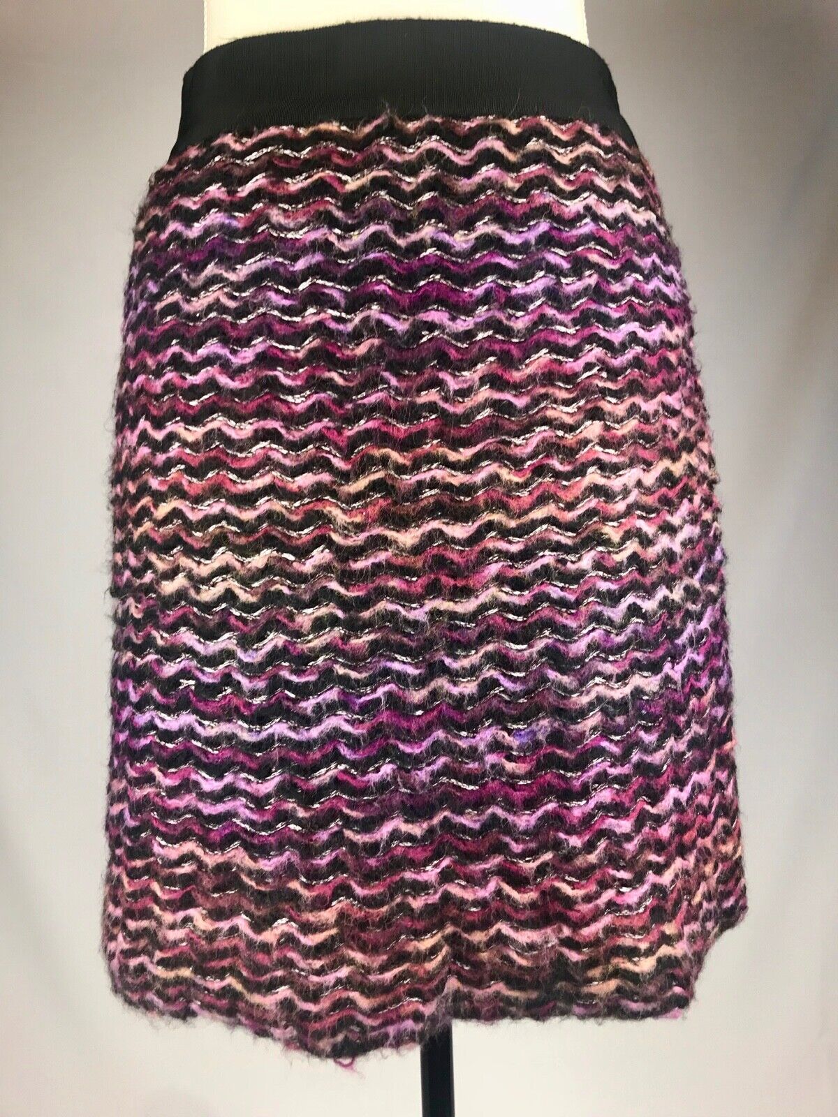 Anthropologie KNITTED & KNOTTED "Violet Vibrations" Sweater Skirt 8 Mohair Wool