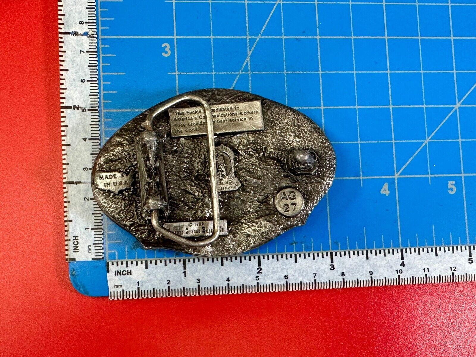 Telephone Linesmen pole climbers Telecommunication 89 Arroyo Grande belt buckle