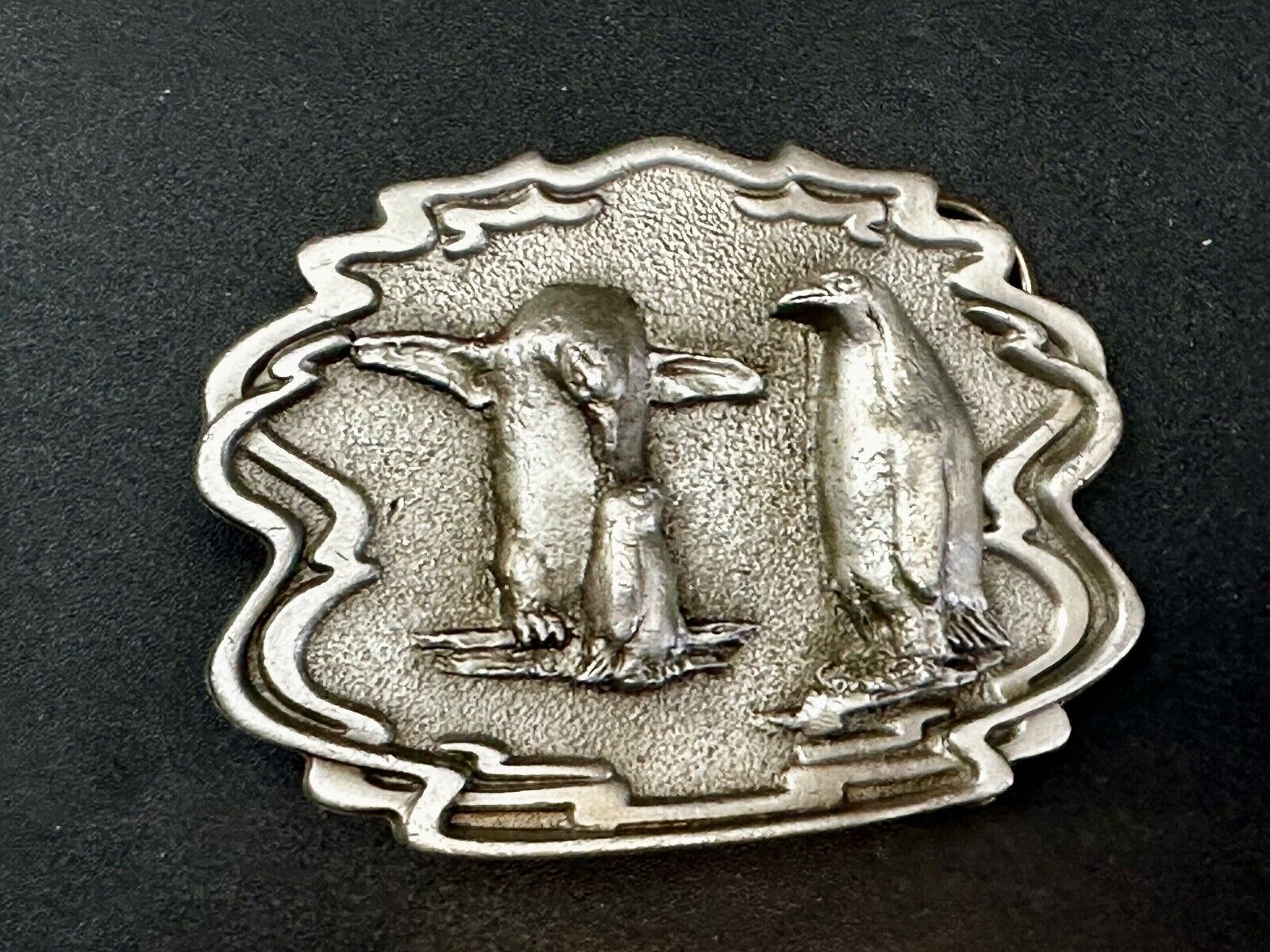 Adorable Penguins Vintage 1993 Great American Products Belt Buckle