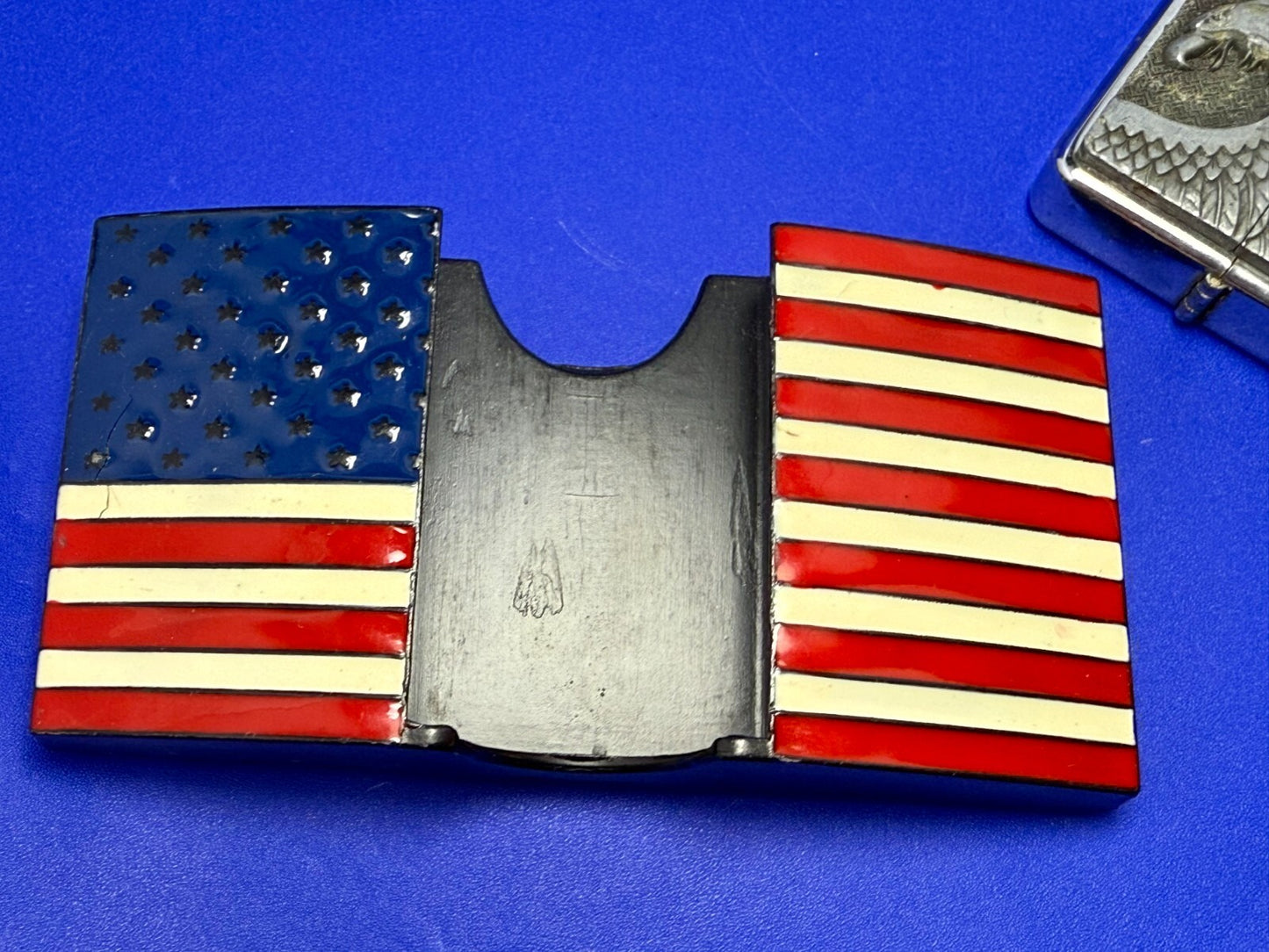 United States of America US Flag Bald Eagle Patriotic Belt Buckle Lighter Holder