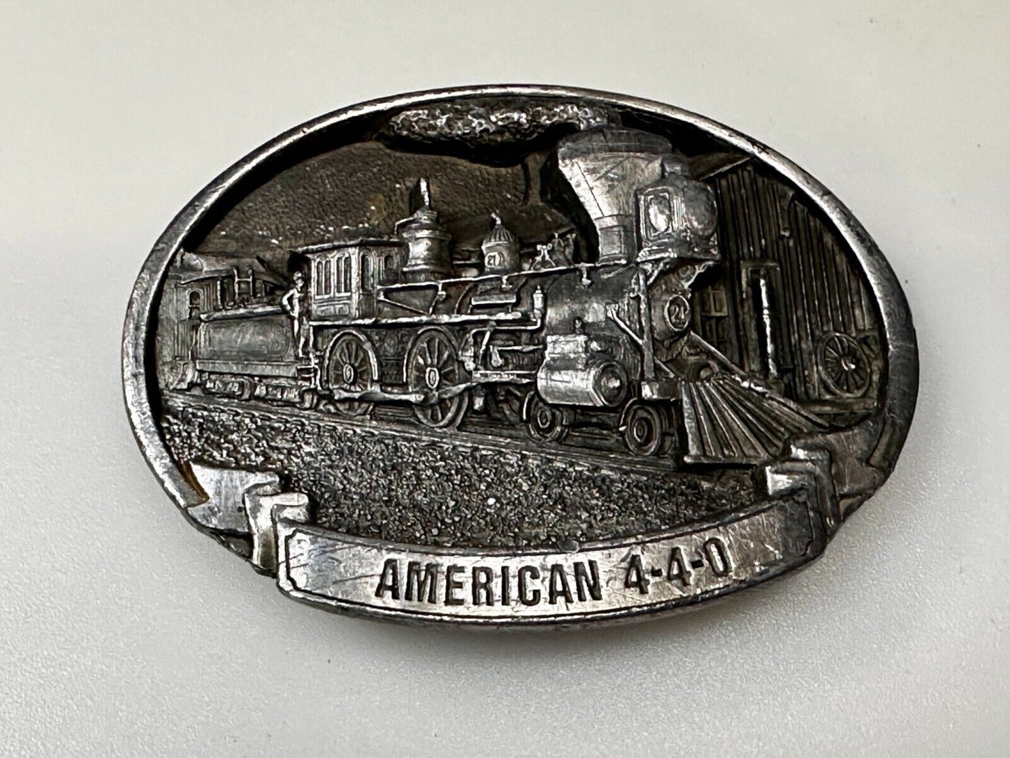 American 4-40 RailRoad Train Car Vintage 1987 Commemorative Belt Buckle C+J