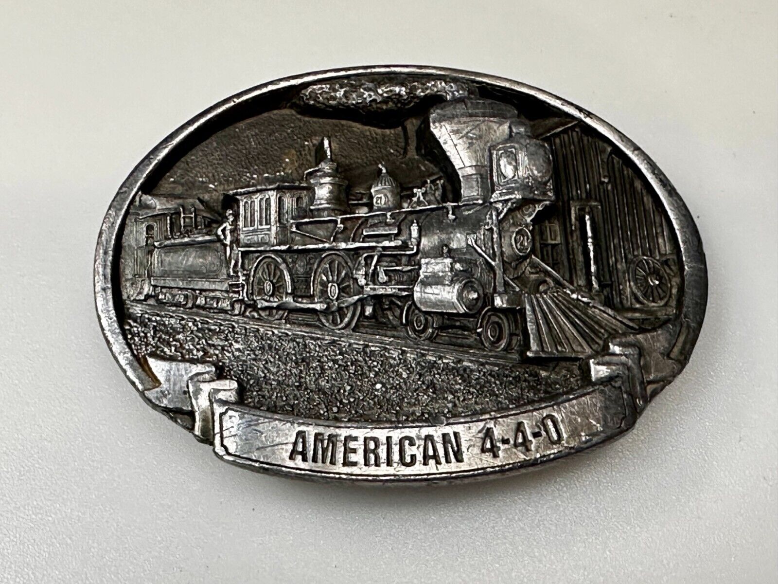 American 4-40 RailRoad Train Car Vintage 1987 Commemorative Belt Buckle C+J