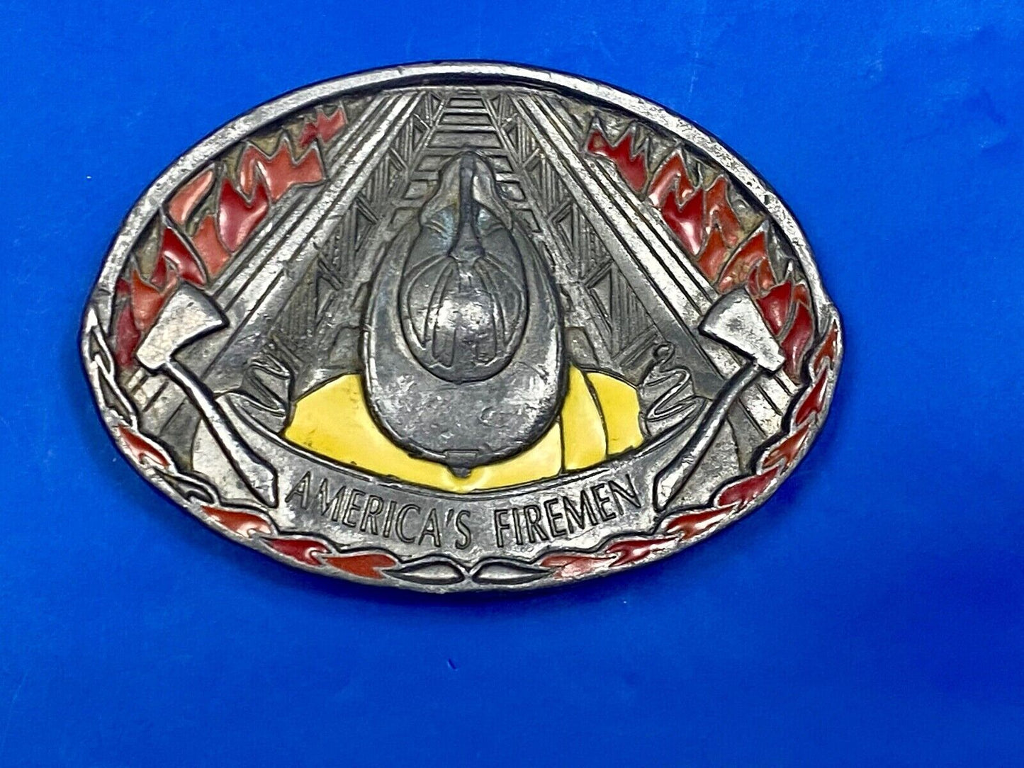 Americas Fireman Fire Department C+J Vintage Commemorative Belt Buckle