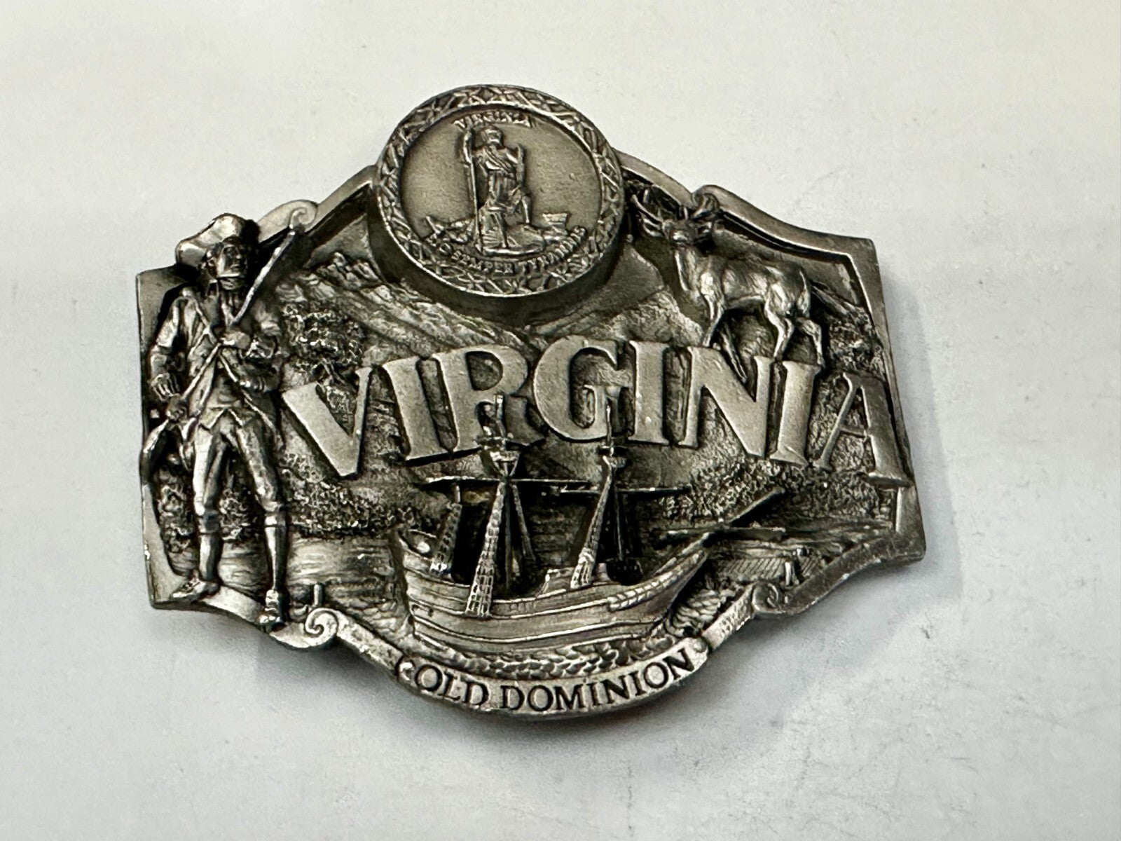 The States of Virginia Old Dominion Dogwood Cardinal 1987 Siskiyou Belt Buckle