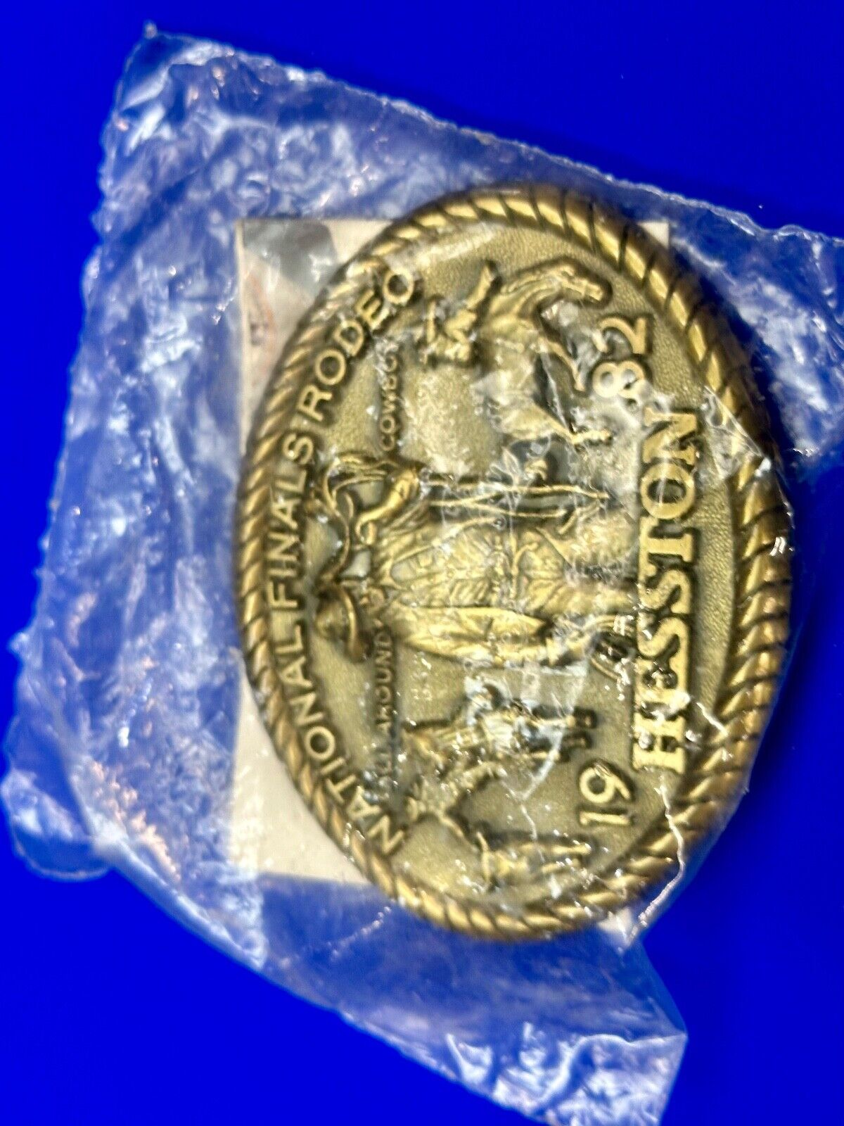 1982 Hesston National Finals Rodeo NFR Collectors Rodeo Cowboy Belt Buckle