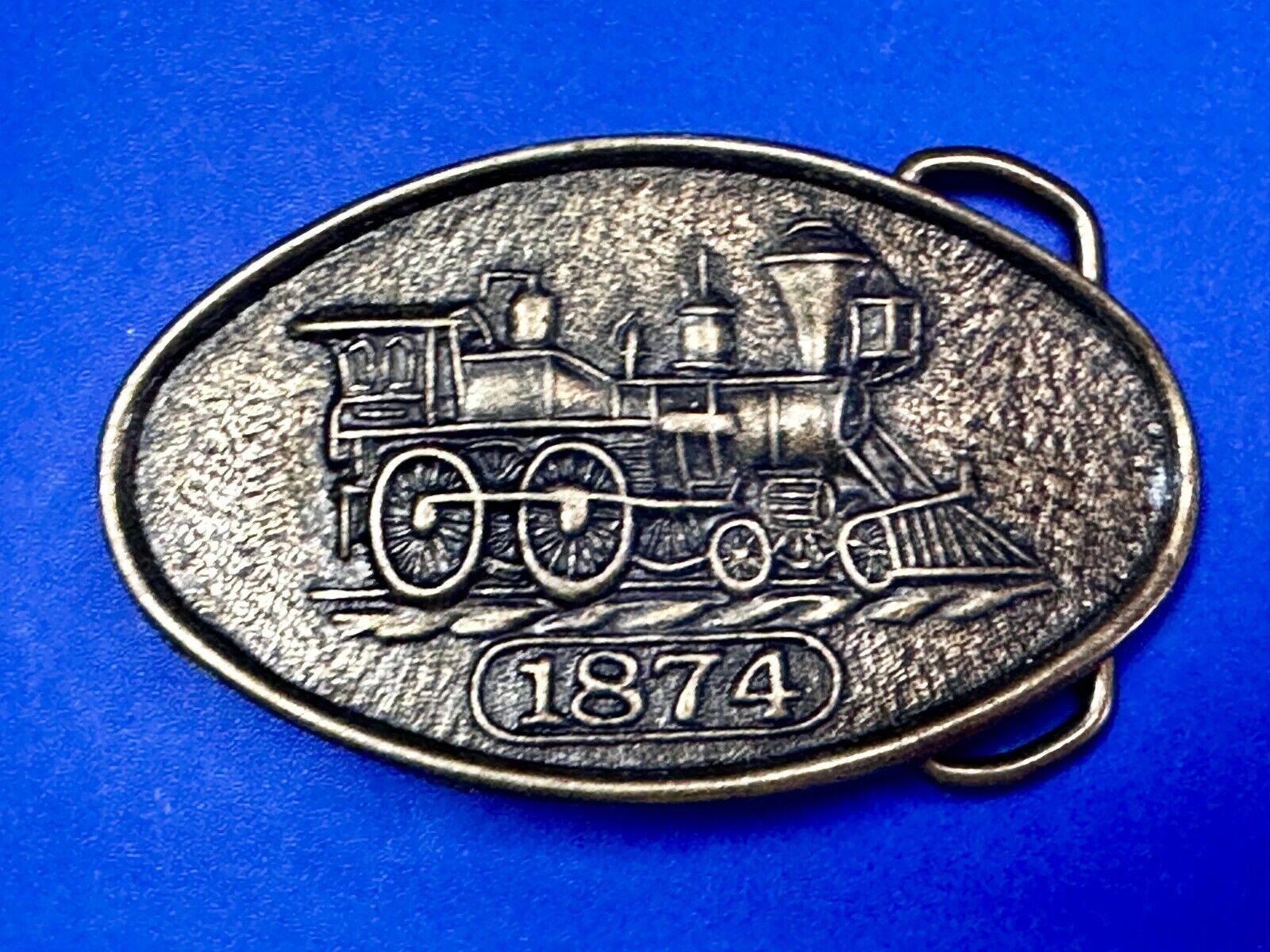 1874 Steam Engine Rail Road Railroad Train Vintage Belt Buckle