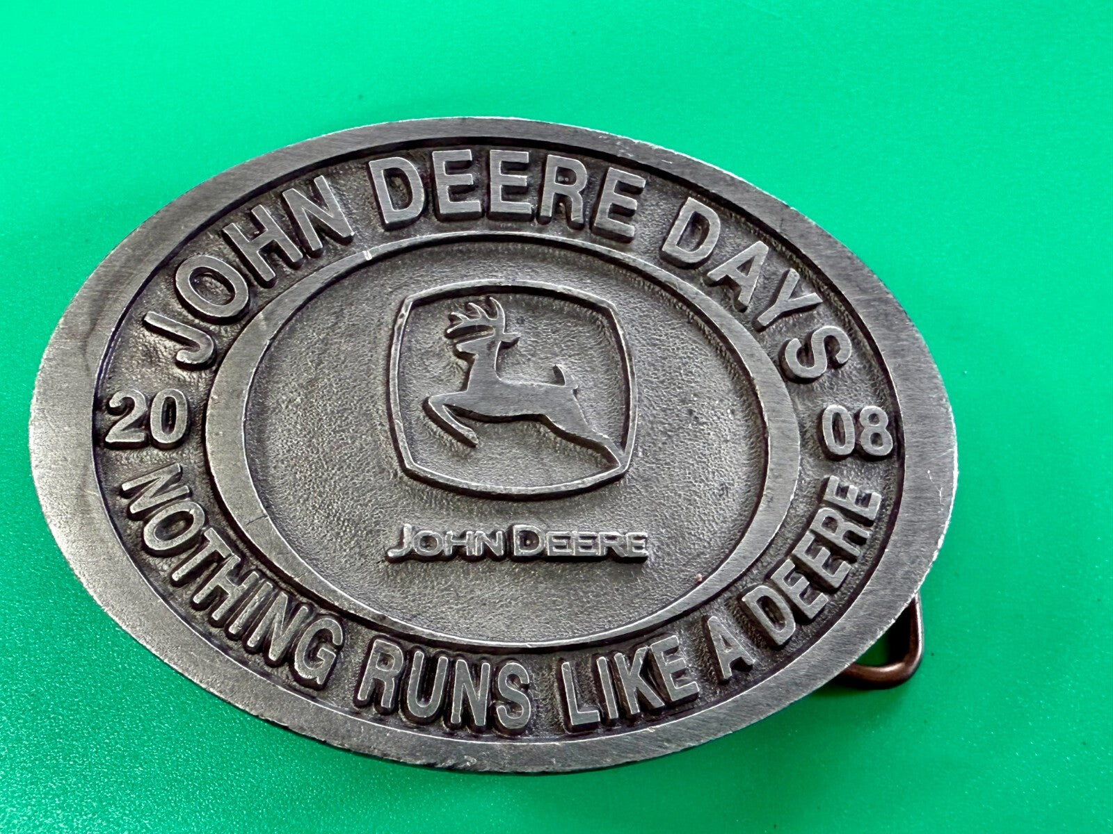 Vintage John Deere Days 2008 Nothing Runs like A Deere Farming Belt Buckle