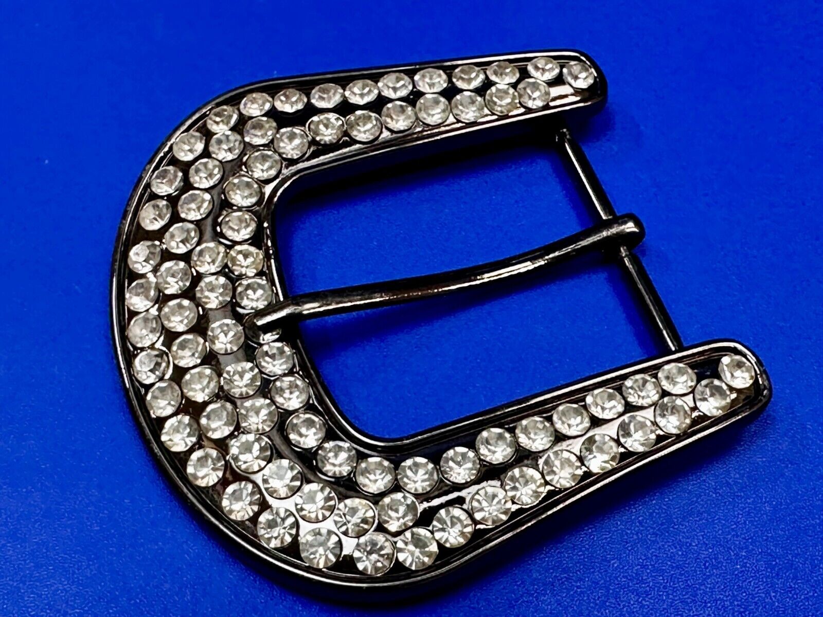 5 Lot Large Rhinestone Covered Ranger Style Gray Color NOS Western Belt Buckle
