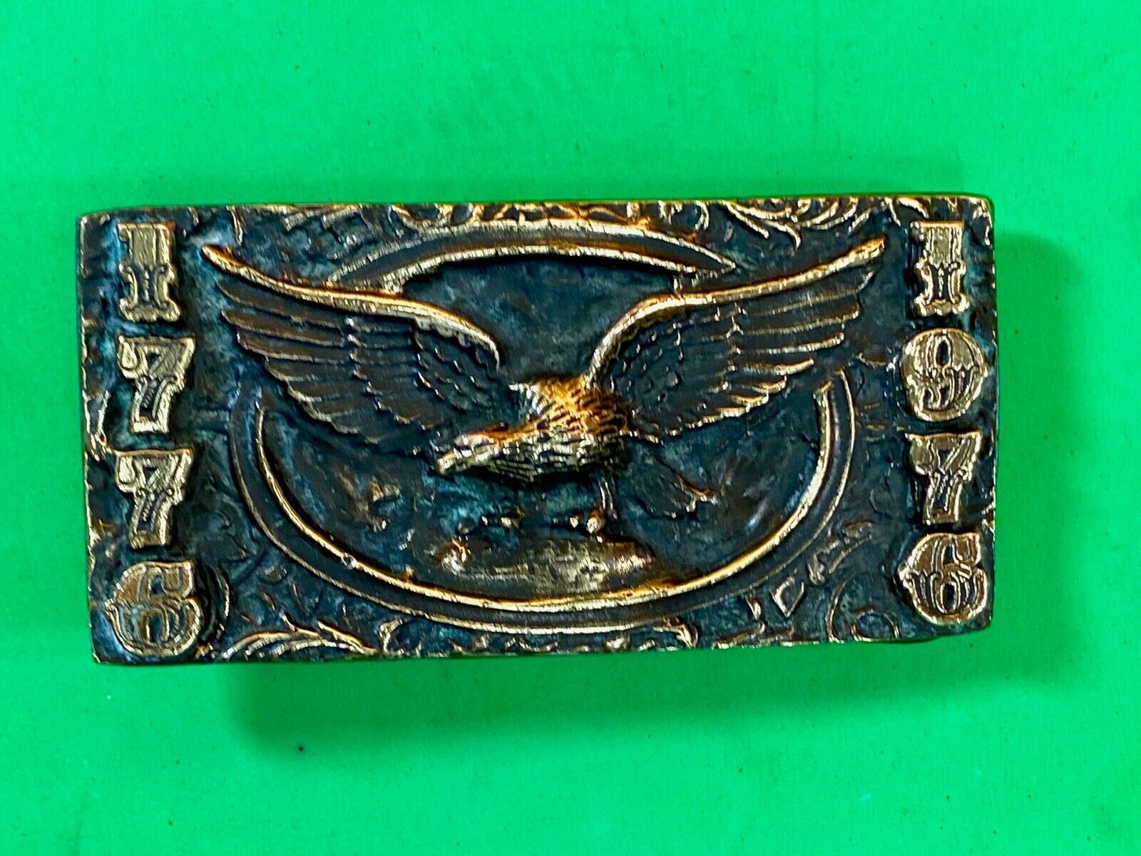 1976 - 1776 Bicentennial Celebration Belt Buckle American Eagle By Adezy Denver 