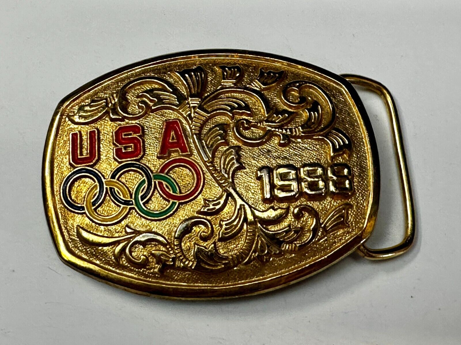 USA 1988 Olympic Games Commemorative Vintage Belt Buckle