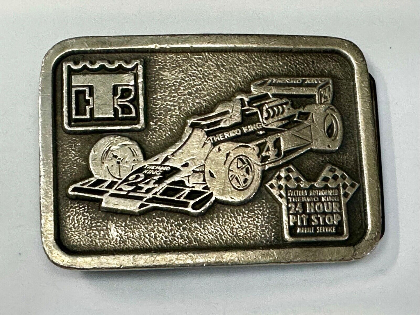 TK Thermo King - Indy Motor Speedway 24 hour pit stop Vintage Belt Buckle