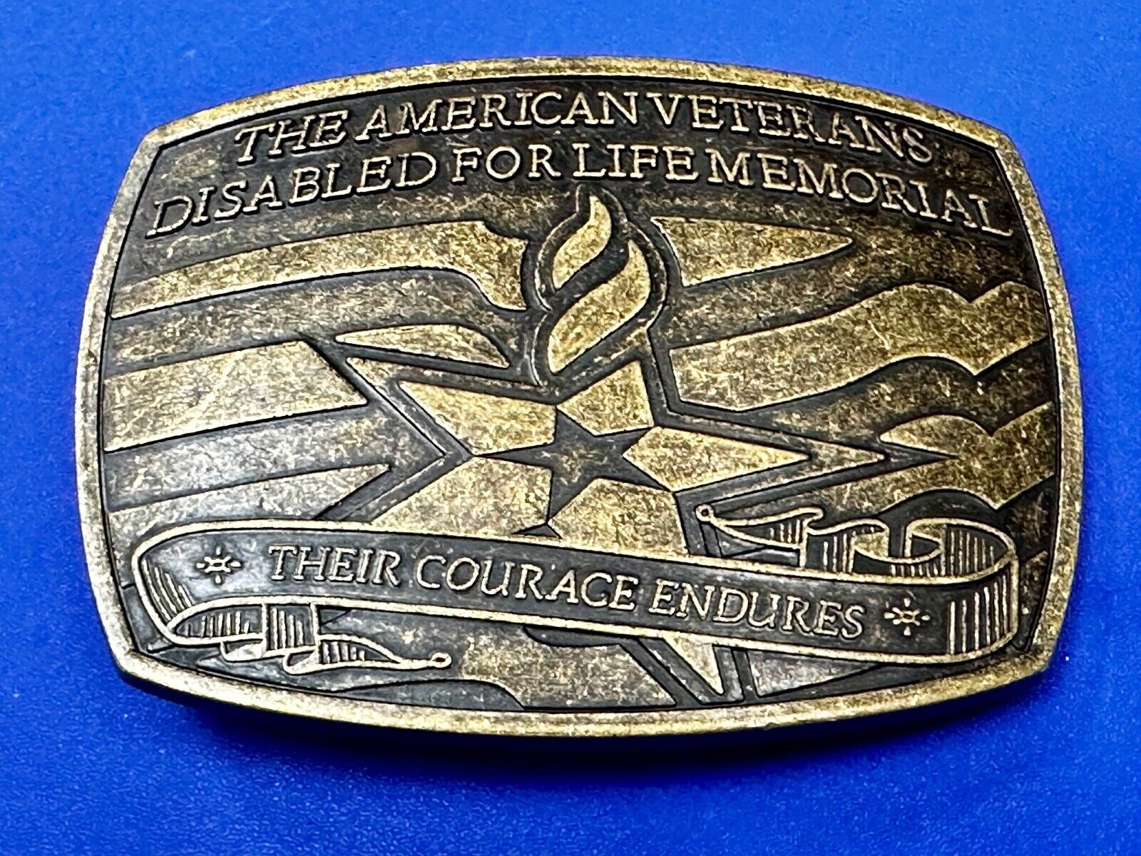 The American Veterans Disabled for life Memorial Commemorative Belt Buckle