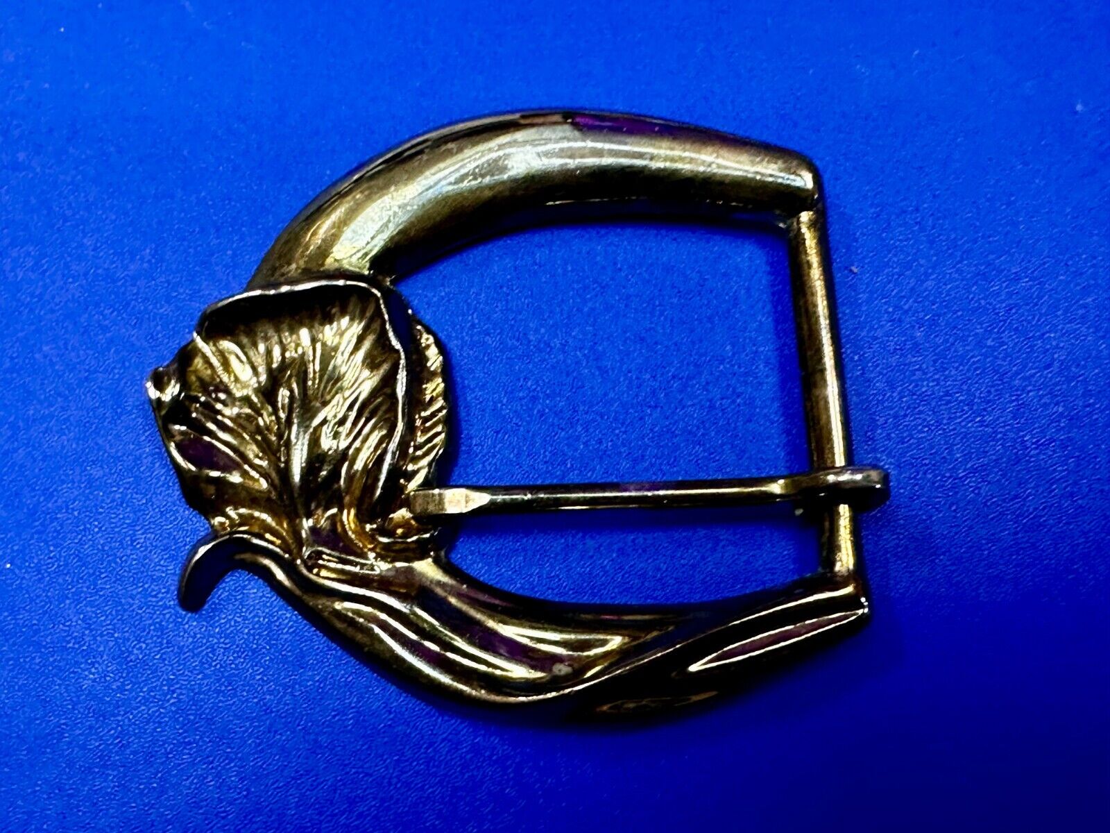 Thick Figural Flower Theme - Vintage Gold Tone Replacement Dress Belt Buckle