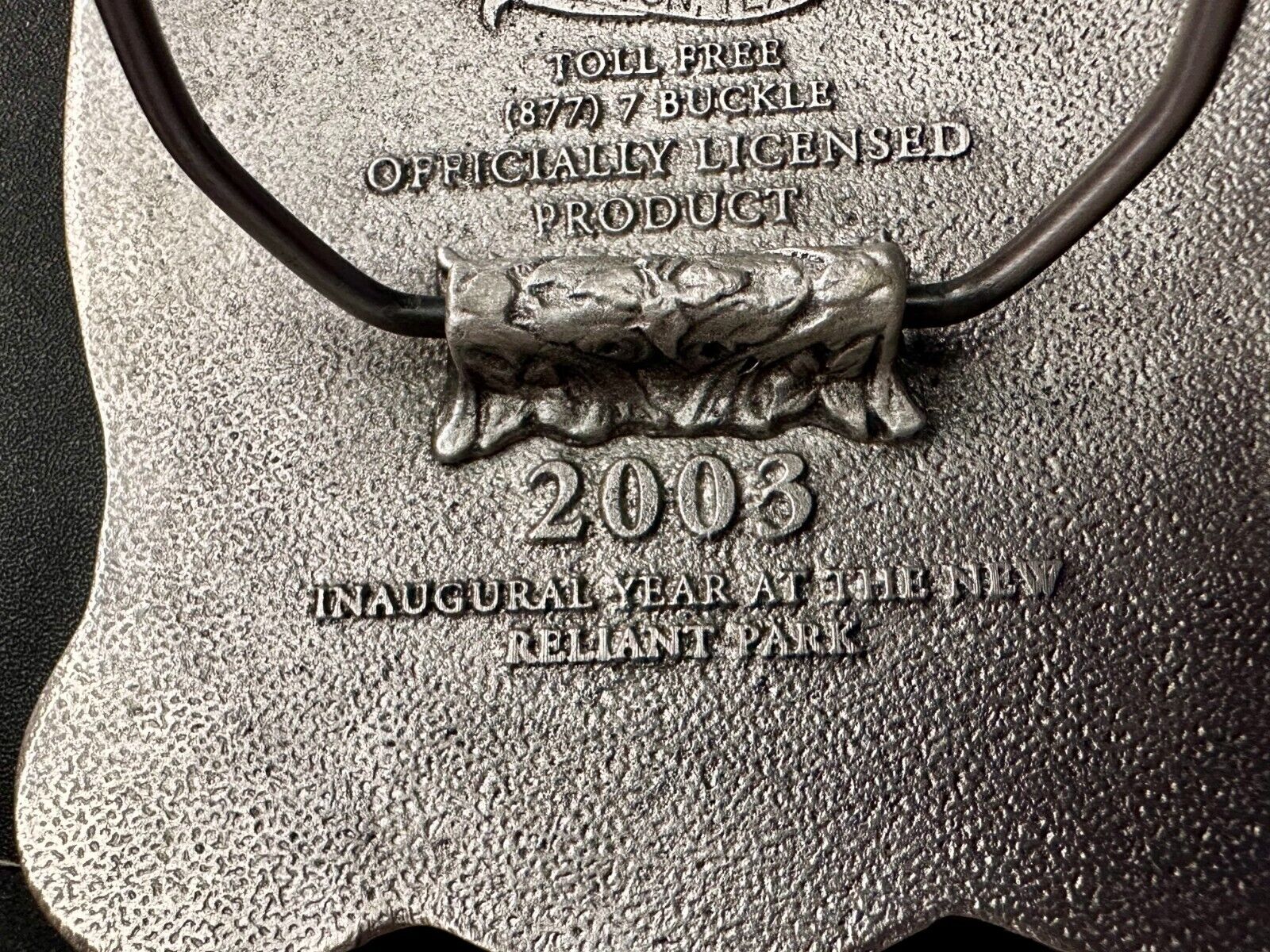2003 Houston Livestock Show and Rodeo Inaugural  Award Trophy Cowboy Belt Buckle