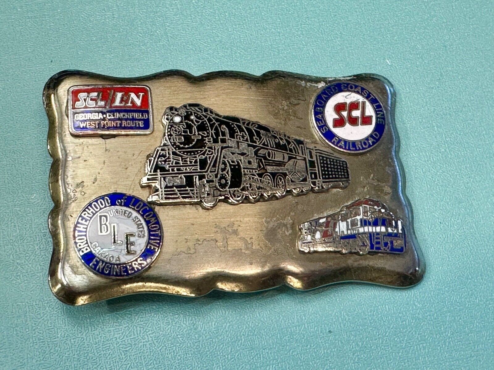 Train Collectors Multi Style Company silver tone belt buckle