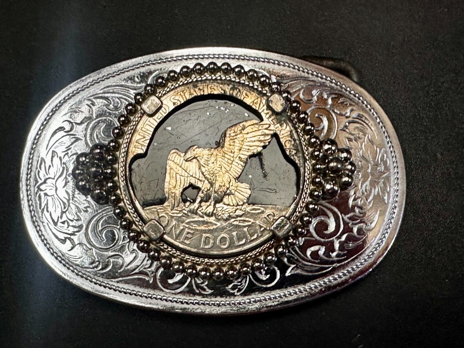 American Eagle Belt Buckle - or blank for your silver dollar coin or 39mm stone!