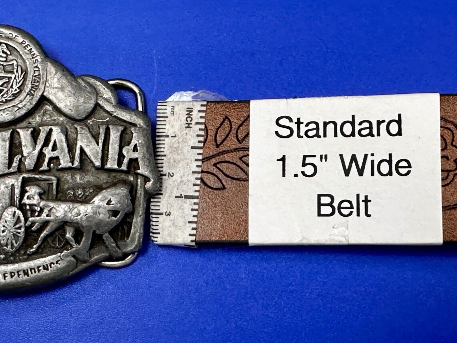 The State of Pennsylvania Virtue Liberty Independence 1982 Siskiyou Belt Buckle