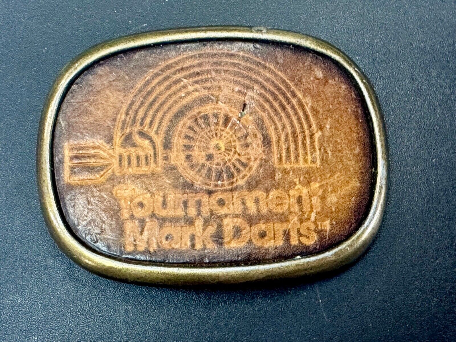 Tournament Mark Darts Leather & Metal Dart board game Belt Buckle