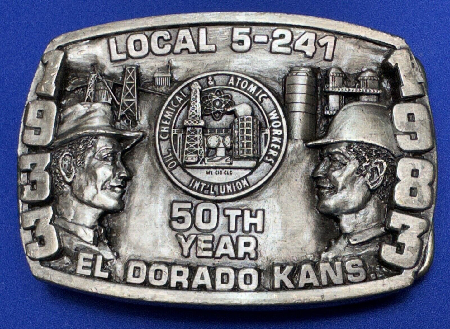 Vintage  1983 El Dorado Kansas Local union 5 241 50th yr celebration belt buckle