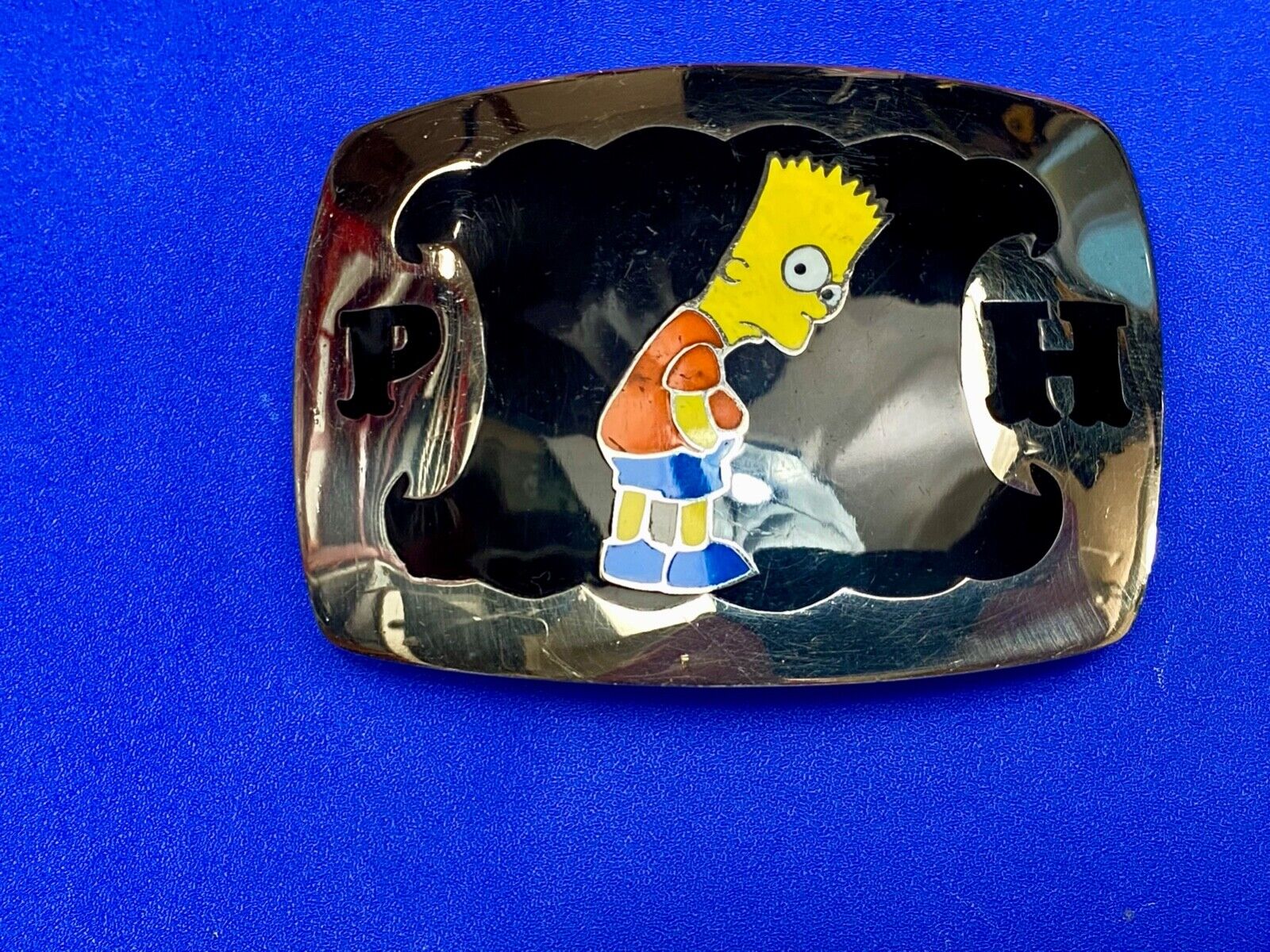 Bart Simpson ULTIMATE Simpsons fan gift!  PH Western belt buckle AMAZING QUALITY