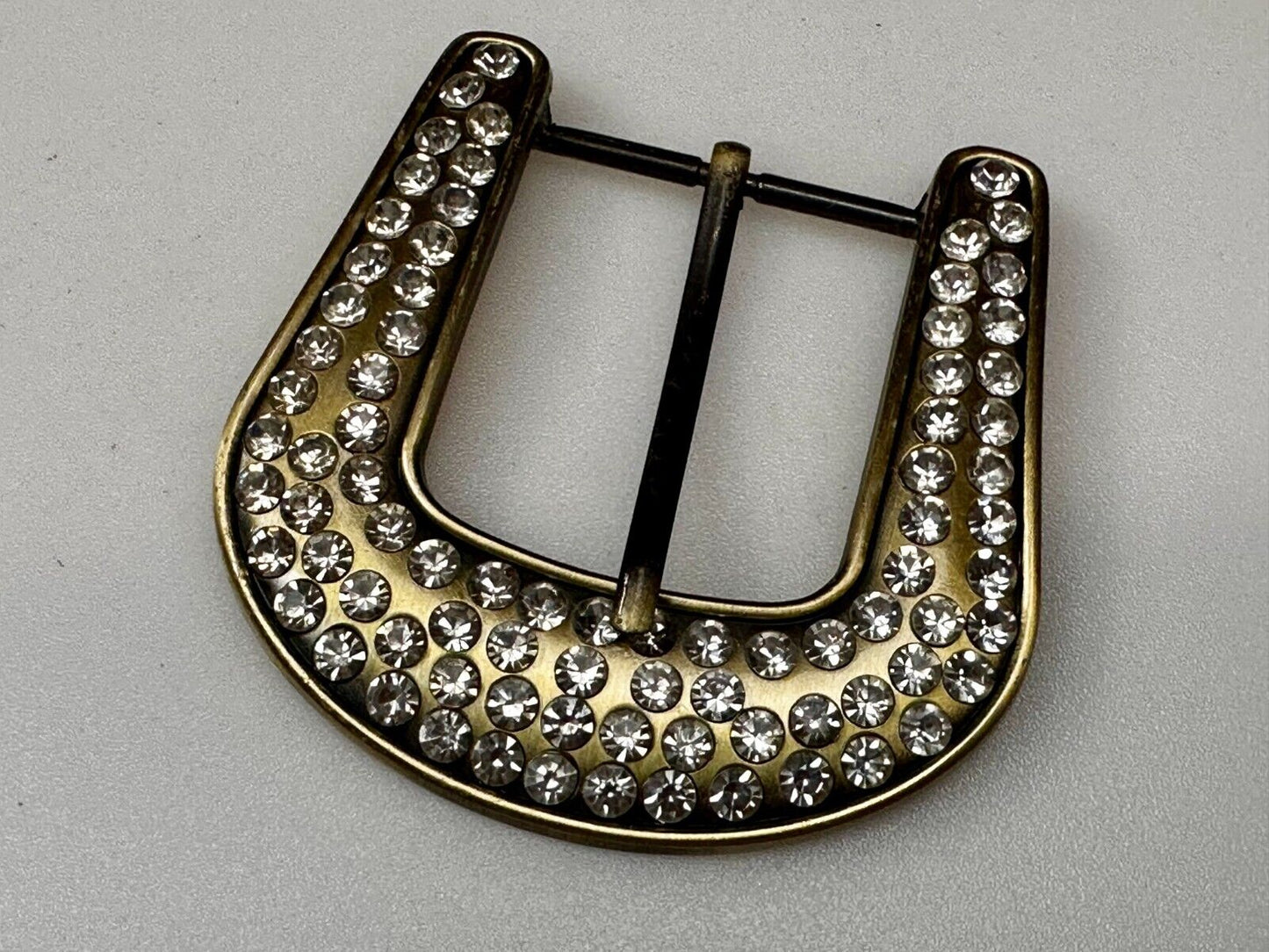 5 Lot Large Rhinestone Covered Ranger Style Gold Color NOS Western Belt Buckle
